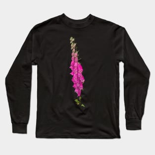 Pink Foxglove Flower Long Sleeve T-Shirt